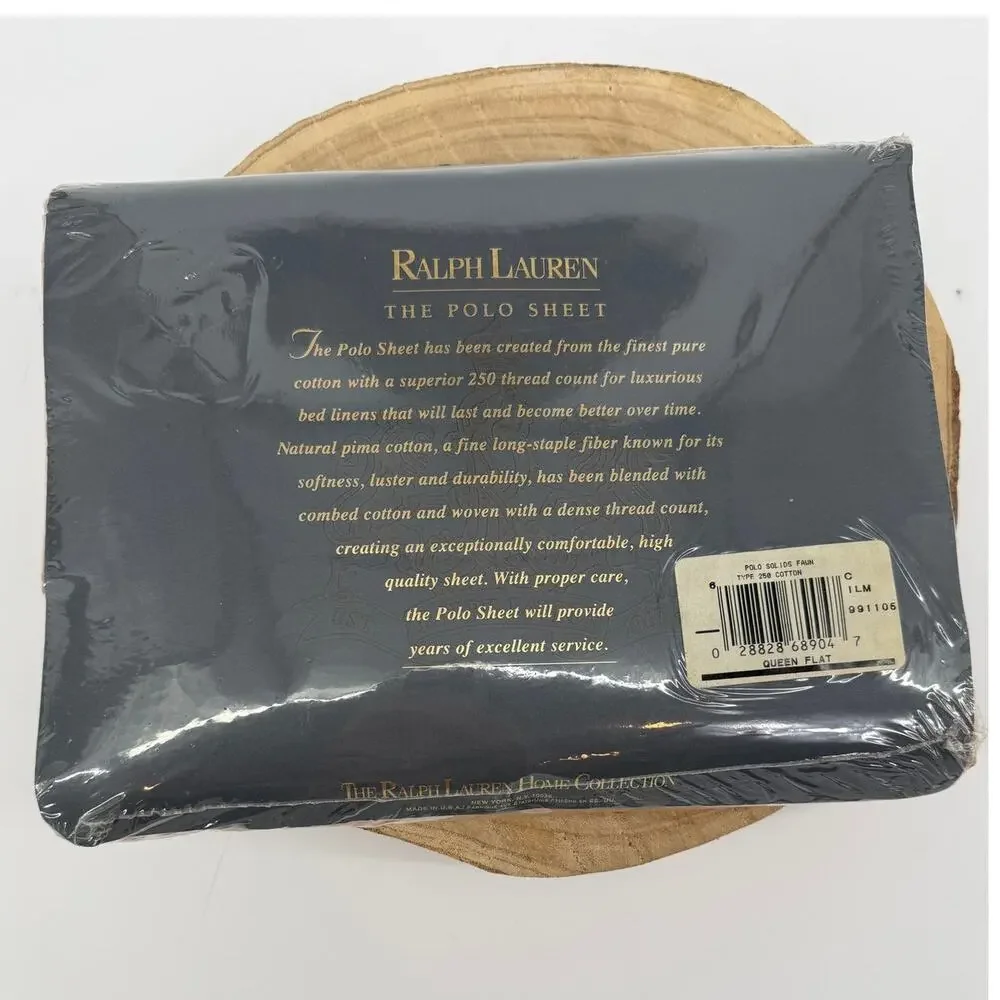 NWT Ralph Lauren Queen Flat Sheet in Fawn Brown Neutral Vintage